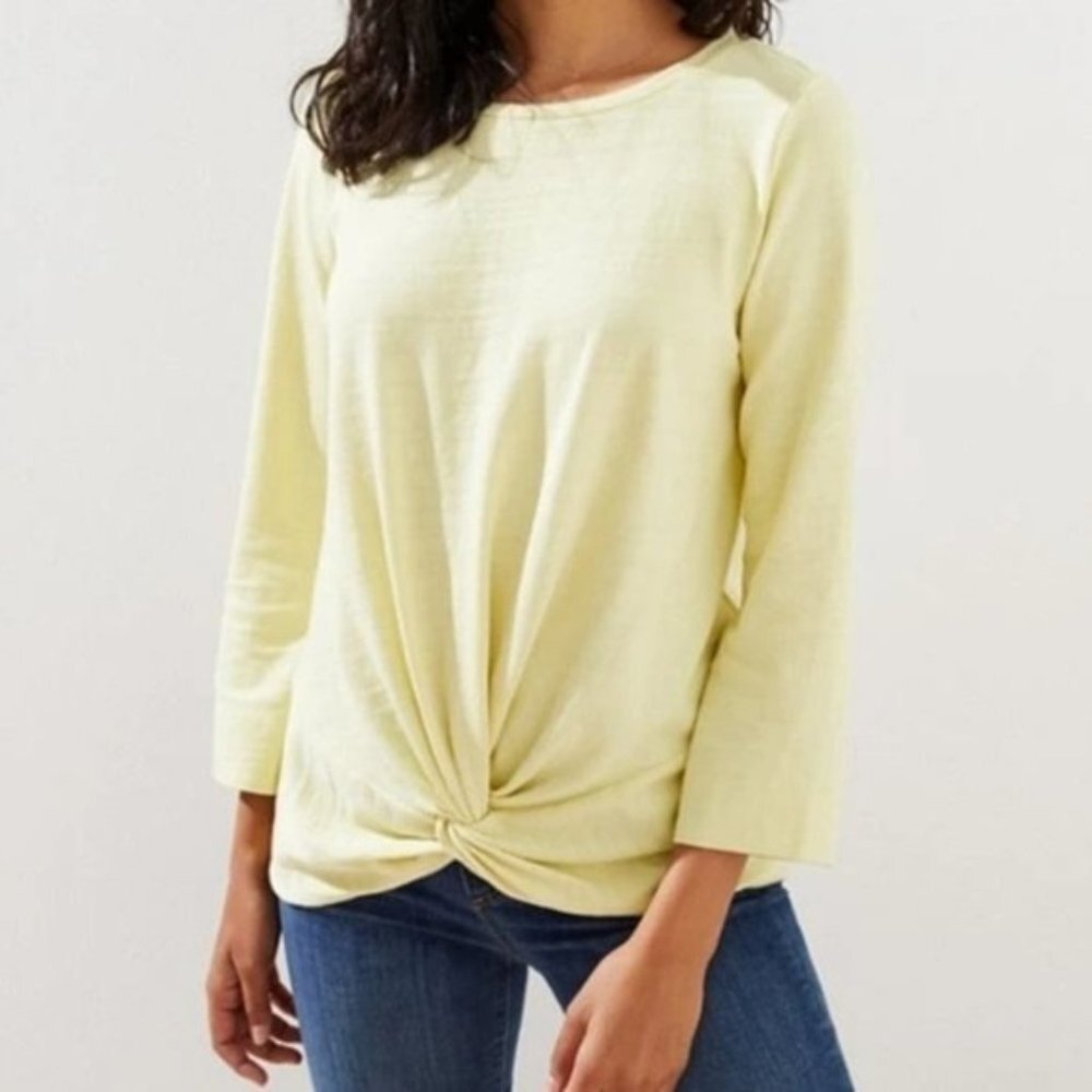 Loft Yellow Twist Front Sweatshirt XXS - Picture 1 of 7